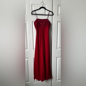 Pinkey & Me Vintage Spaghetti Strap Gown - Red